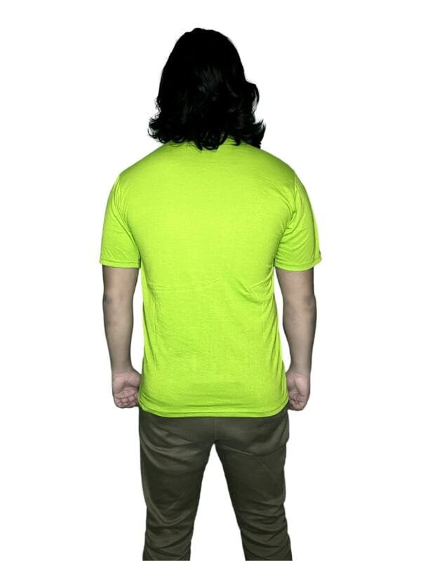 Zyren Neon Green Crew Neck T-Shirt - 'Believe in Yourself' Graphic Tee for Men - Image 5