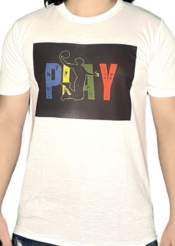 Zyren Men's Graphic Print T-Shirt - Play Design, White, Casual Fit - Image 2