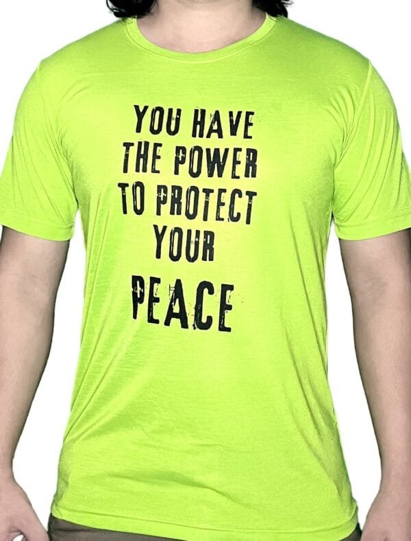 Zyren Bright Neon Tee with Motivational 'Protect Your Peace' Message - Image 2