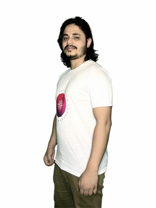 White Graphic T-Shirt - Comfortable Cotton Blend Casual Wear - Image 4