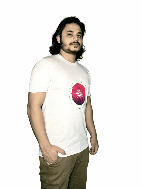 White Graphic T-Shirt - Comfortable Cotton Blend Casual Wear - Image 3