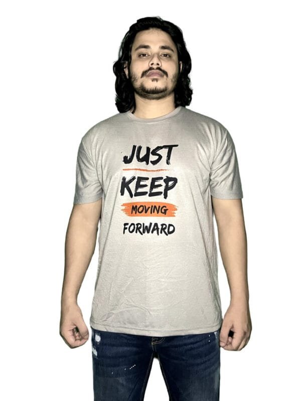 Zyren Men's Round Neck Graphic T-Shirt - Just Keep Moving Forward