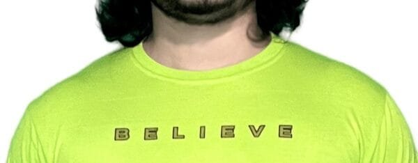 Zyren Neon Green Crew Neck T-Shirt - 'Believe in Yourself' Graphic Tee for Men - Image 6